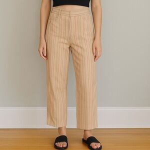 Talbots Striped Cotton Pants in Pink and Tan. Size Small 4